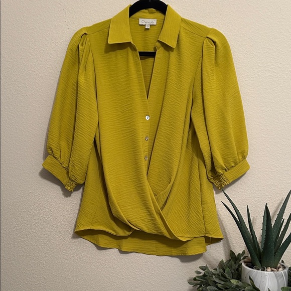 Chenault Tops - Chenault Mustard Yellow Blouse